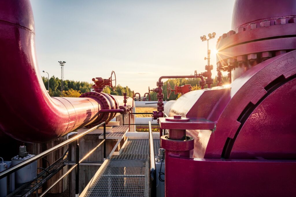 Close up picture of methane gas pipeline