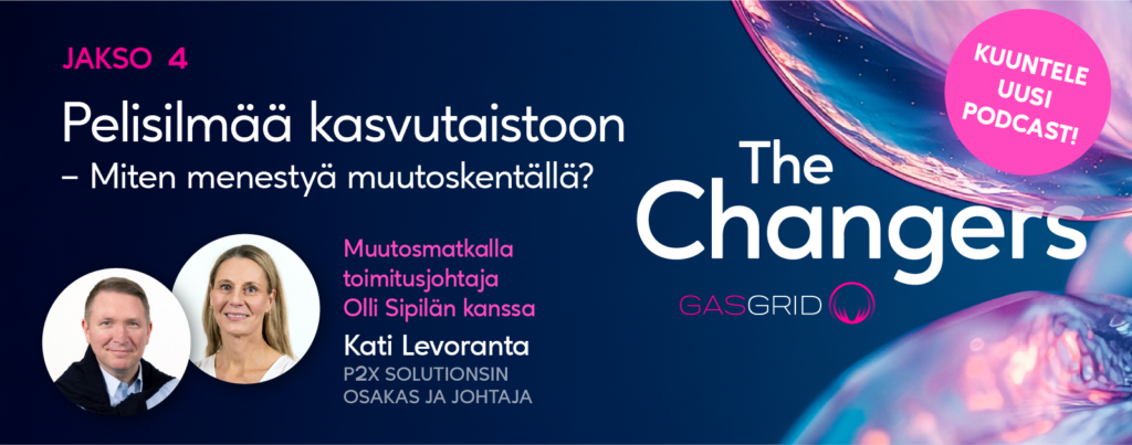 Kati Levonranta puhumassa The Changers podcastissa aiheesta Pelisilmää kasvutaistoon